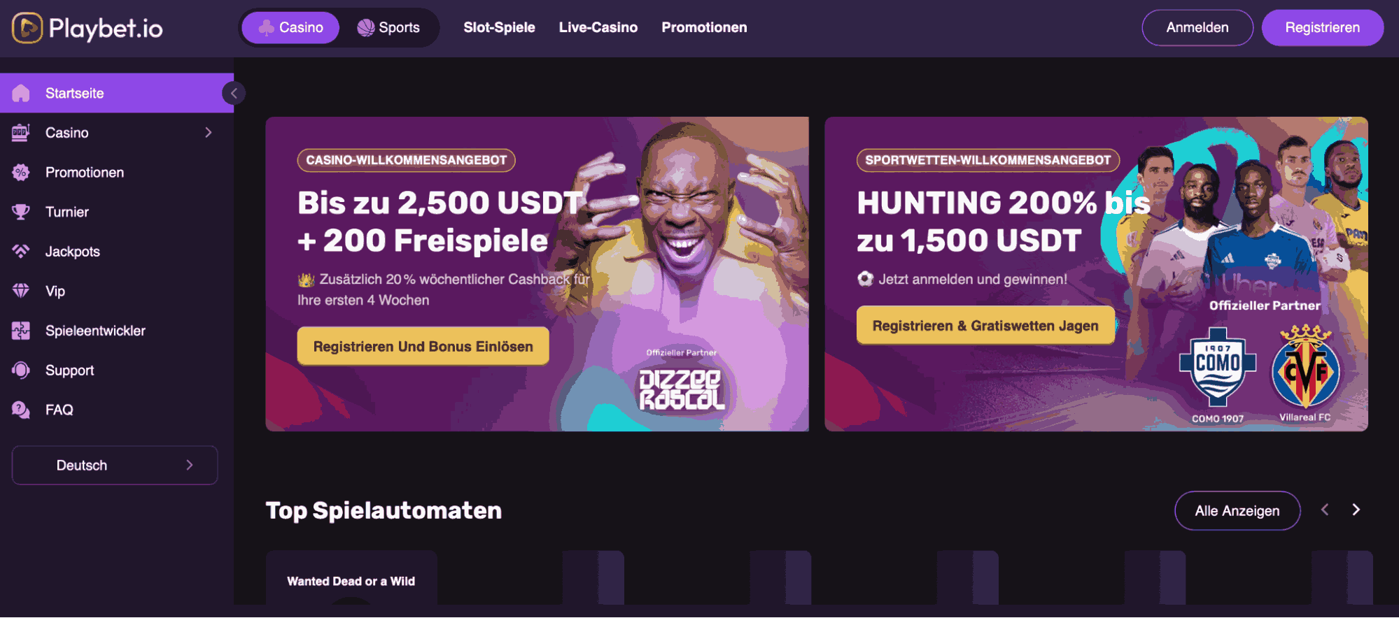 playbet main page