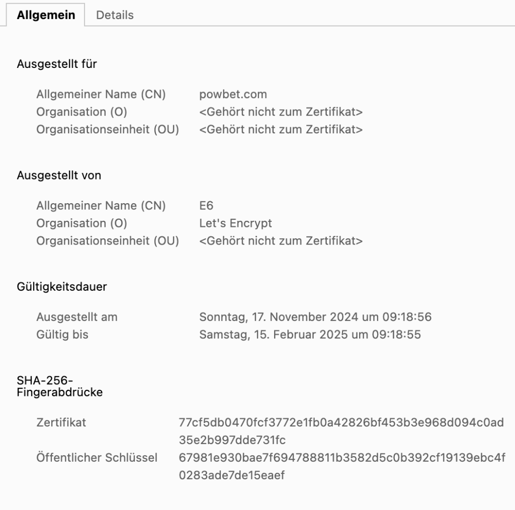 powbet certificate