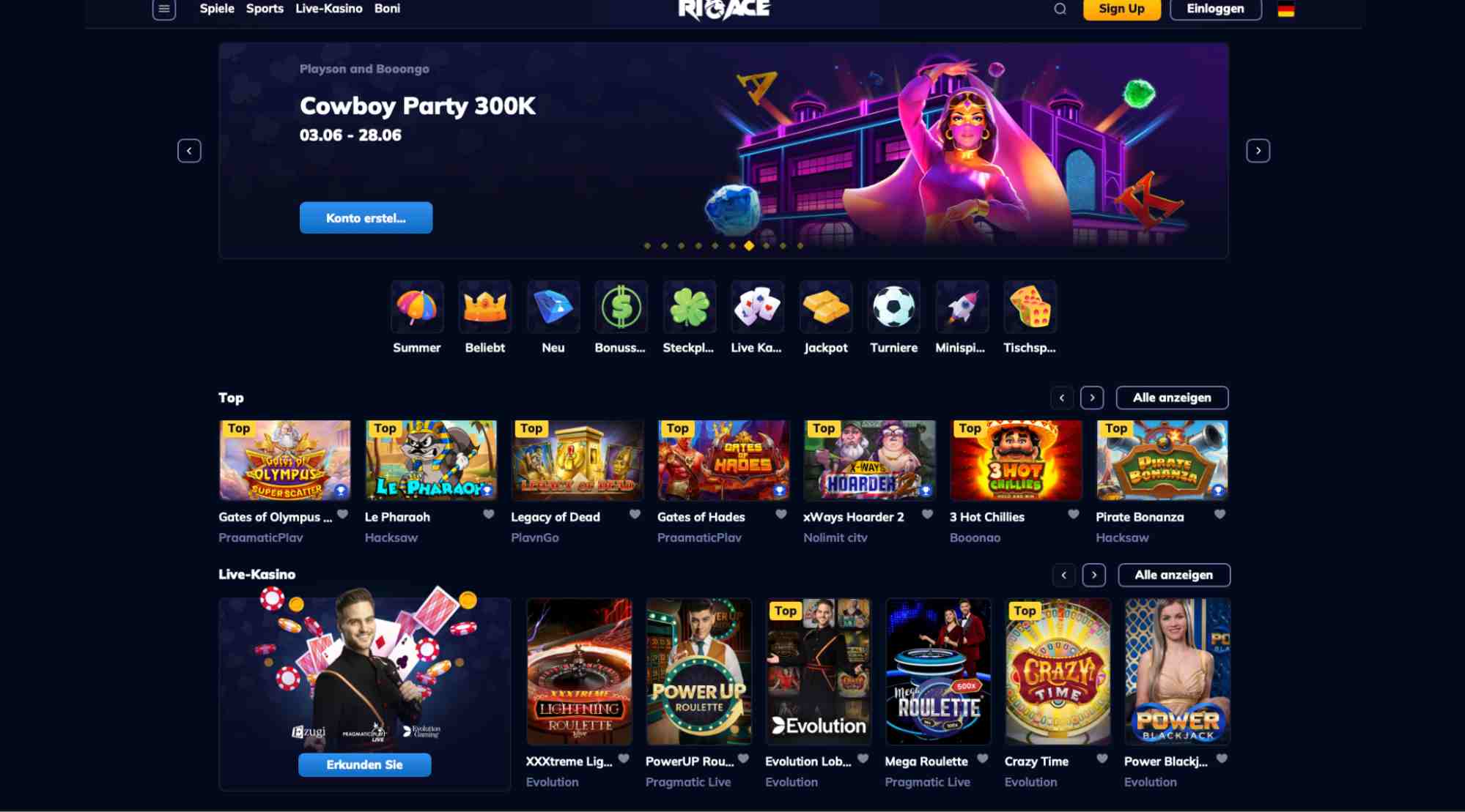 rioace main page