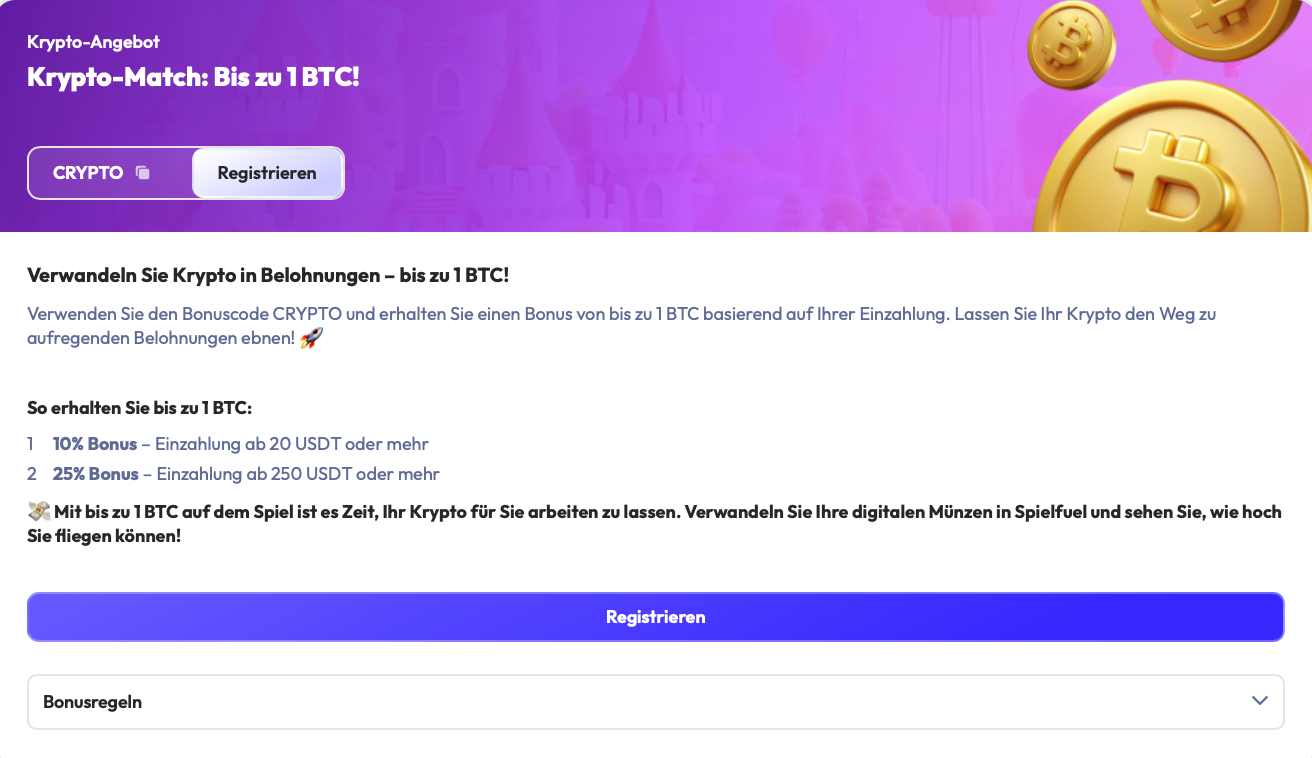 spinrise crypto bonus