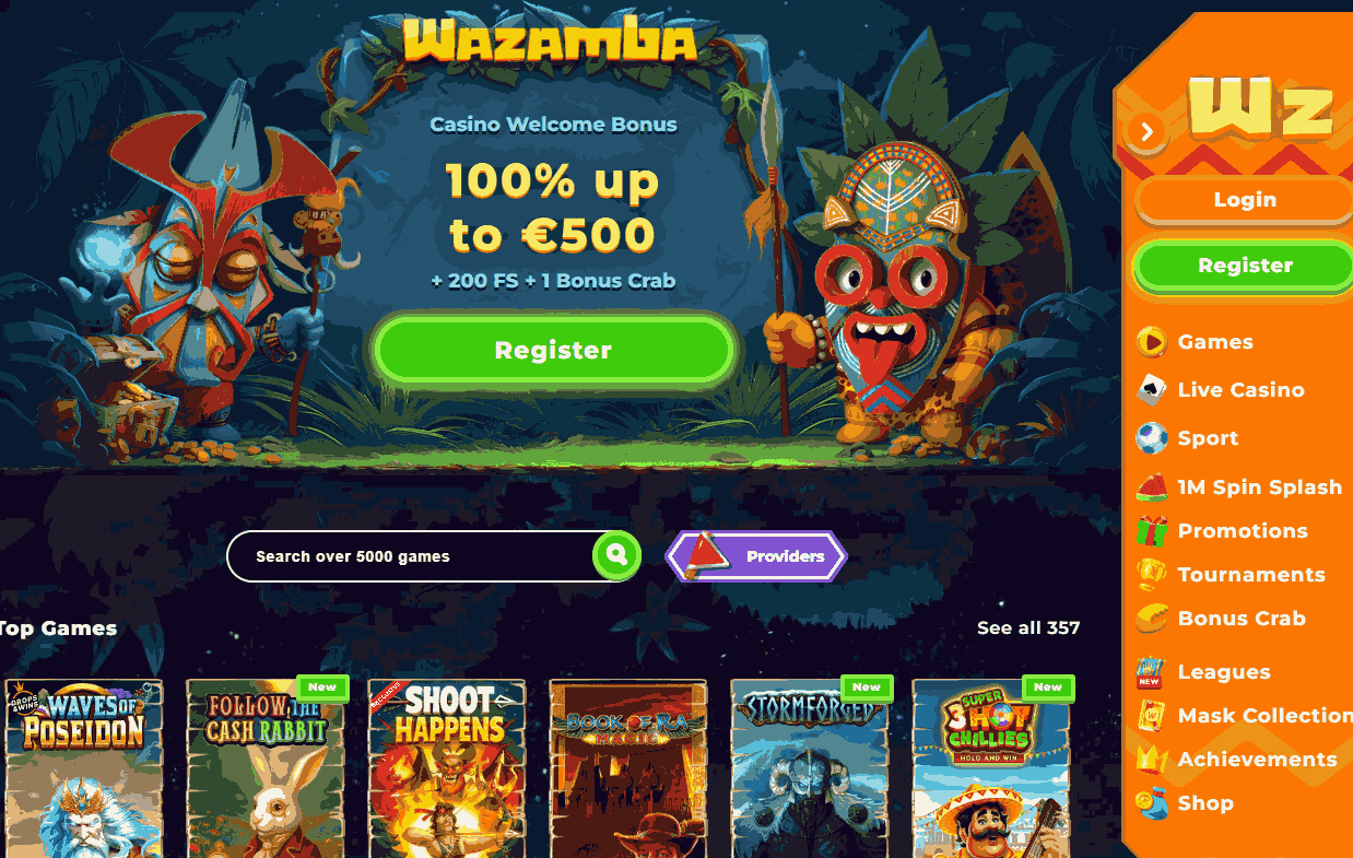 wazanba main page
