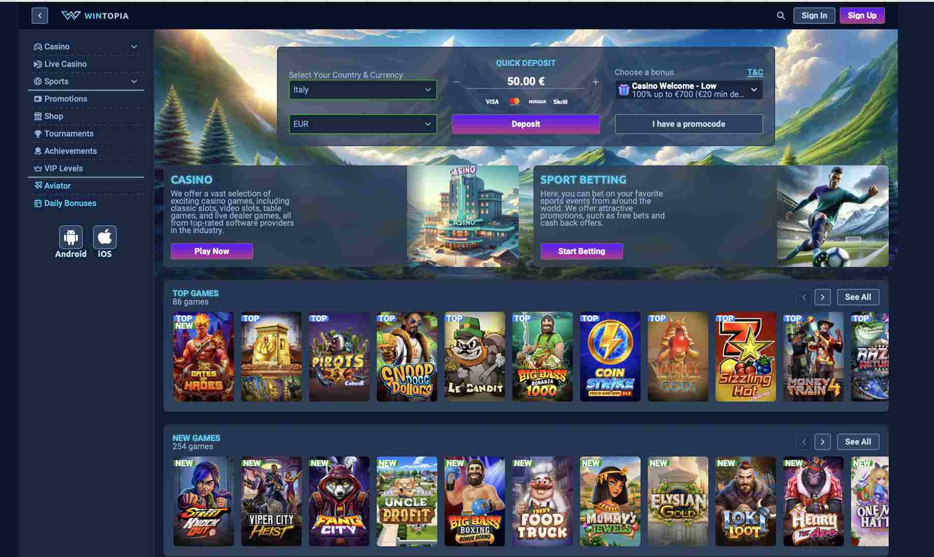 wintopia main page