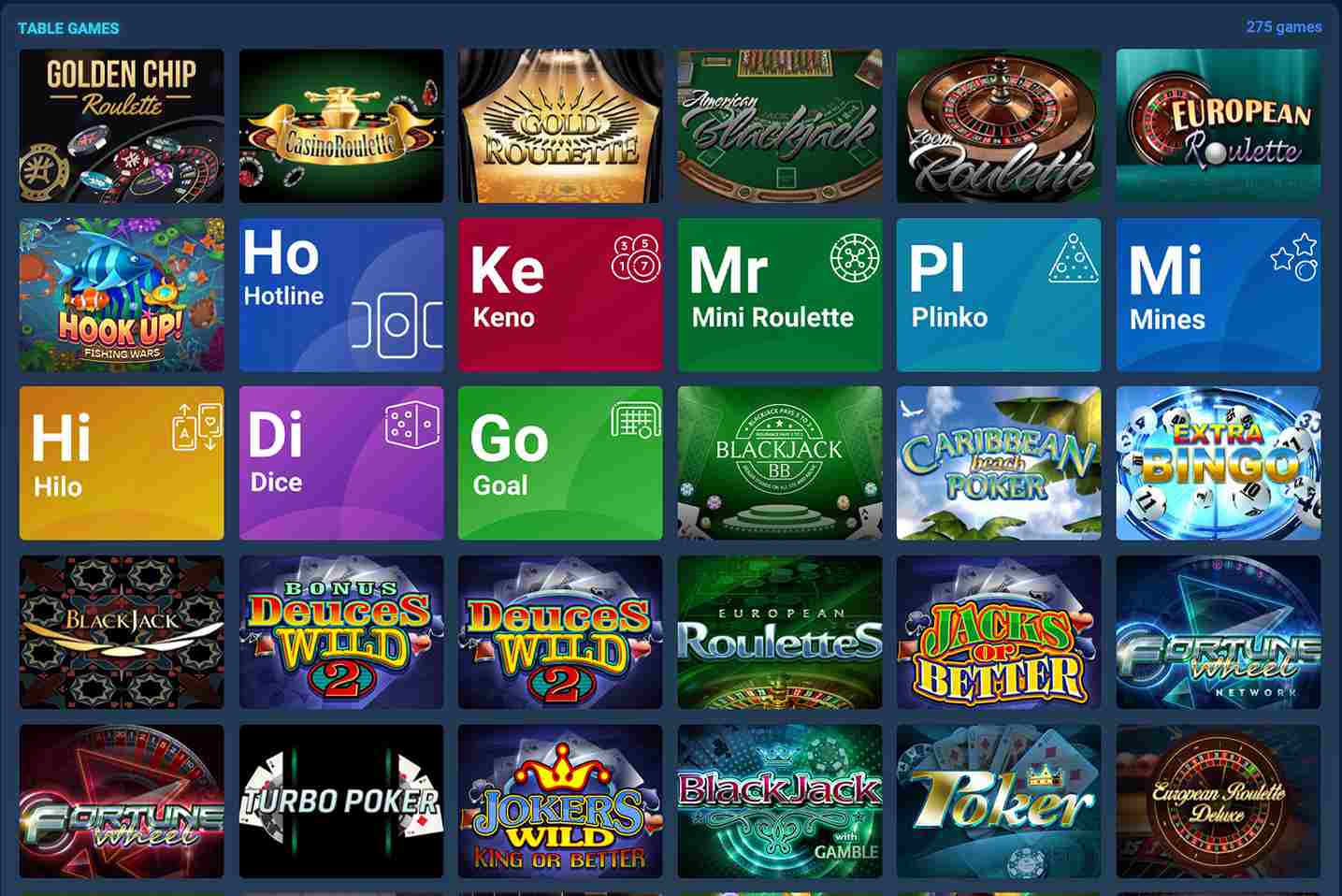 wintopia table games