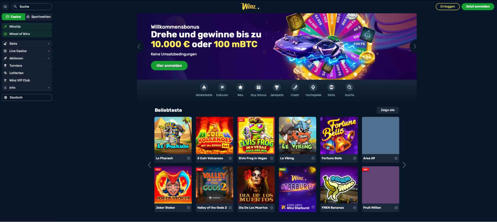 winz main page