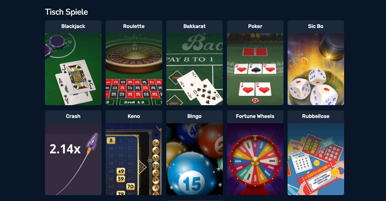 winz table games