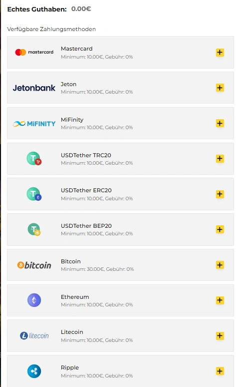 zet casino deposit methods