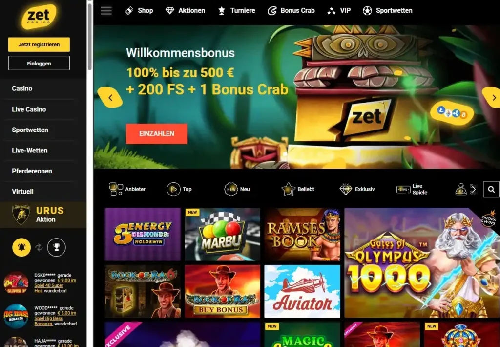 zet casino main page