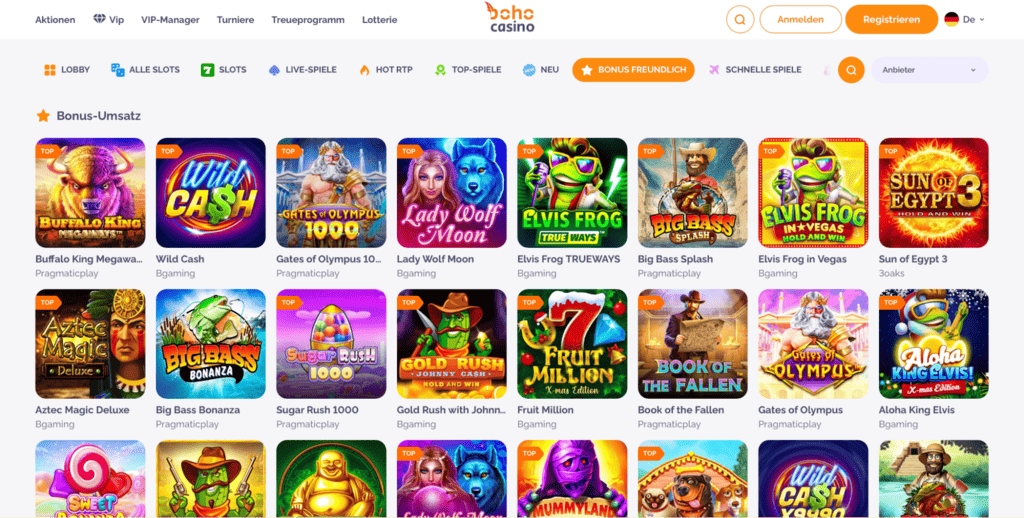 Boho Online Casino Aktionen