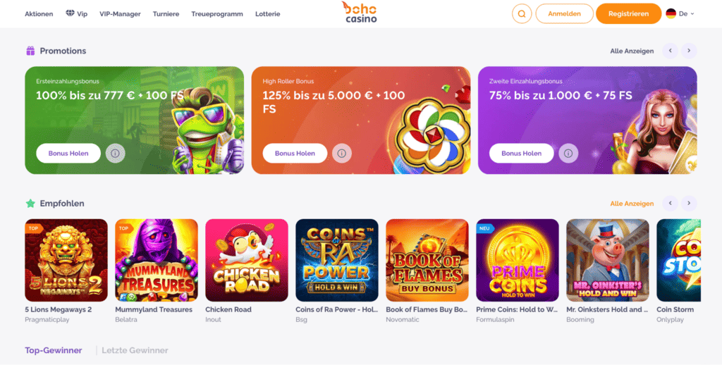 Boho Online Casino Treueprogramm