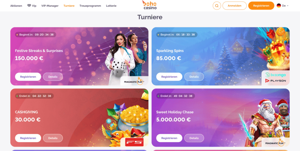 Boho Online Casino Turniere