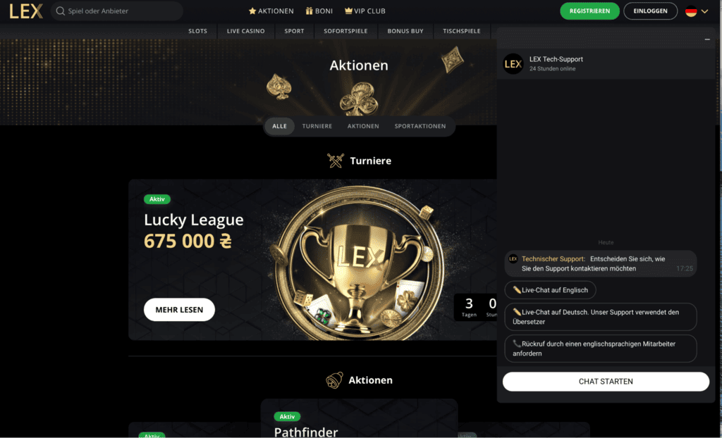 Lex Casino Kontaktaufnahme