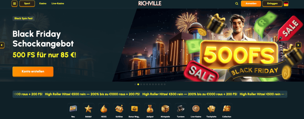 Richville Casino Hauptseite