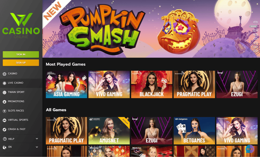 WCasino Spieloptionen