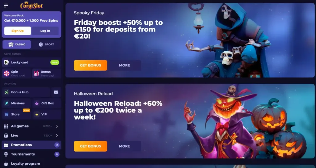 corgi slot welcome bonus