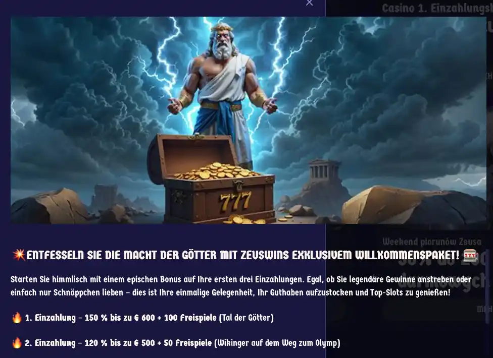 zeuswin welcome bonus