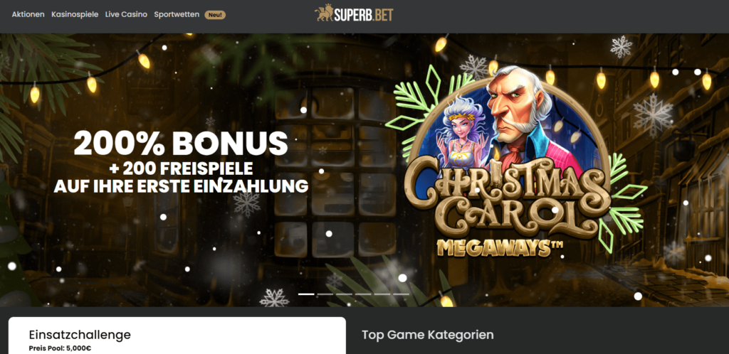 superb bet casino homepage